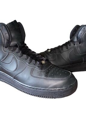 NIKE AIR FORCE 1 HIGH TOP AF1 TRIPLE BLACK MEN SNEAKER SIZE 11.5 315121-032